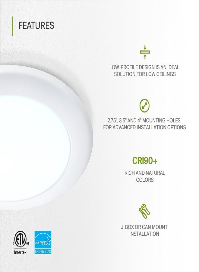 ASD 12 Pack LED Disk Lights 6 Inch, 15W 5000K Daylight 1300LM CRI90+, Dimmable Flush Mount Ceiling Light Fixture, Low Profile Surface Mount Disc, Junction Box or Recessed Can Install, ETL Energy Star - Image 3