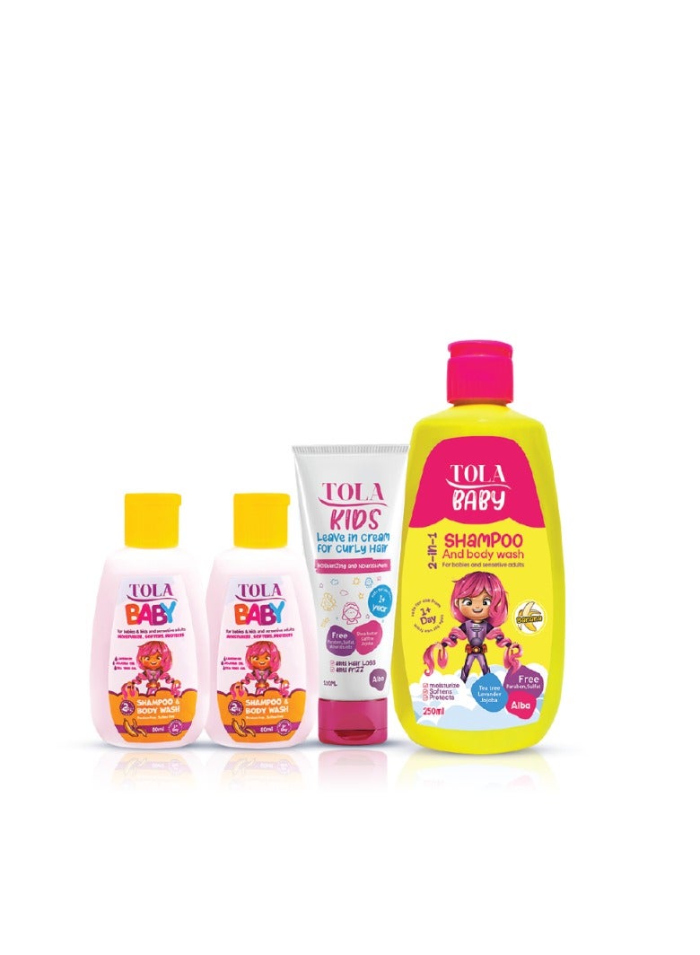 تولا بيبى شامبو 250مل +تولا ليف ان كيدز 120مل+عبوتين شامبو تولا بيبى 80 مل - Image 2