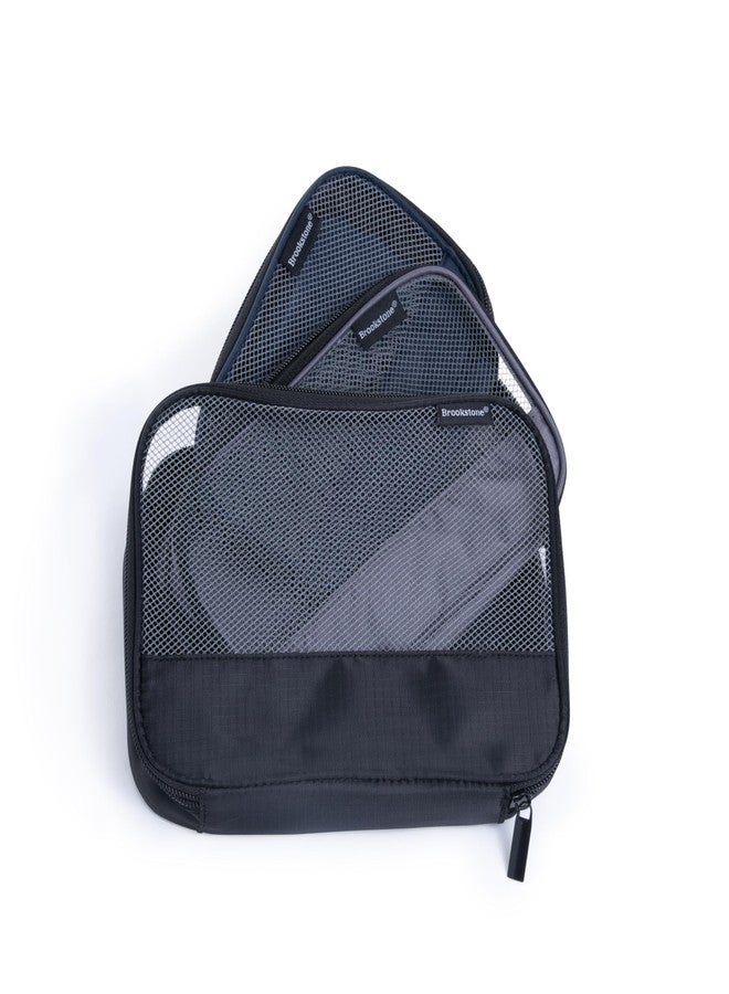 بروكستون مجموعة مكعبات تعبئة السفر من بروكستون - منظم أمتعة مضغوط موفر للمساحة مكون من 3 قطع، أساسيات السفر، متعدد الاستخدامات - Image 1