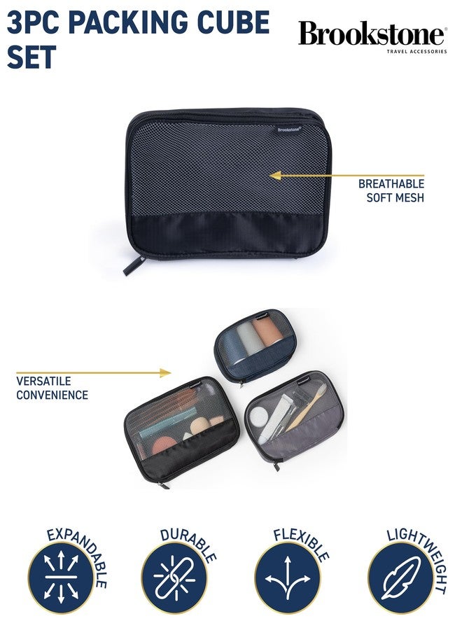 بروكستون مجموعة مكعبات تعبئة السفر من بروكستون - منظم أمتعة مضغوط موفر للمساحة مكون من 3 قطع، أساسيات السفر، متعدد الاستخدامات - Image 2