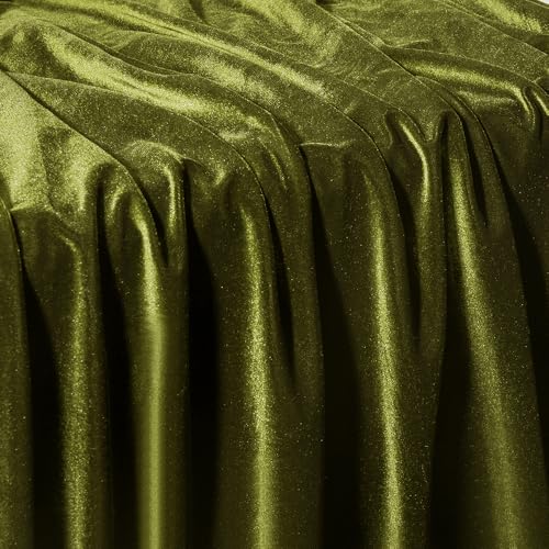 MaiMaiSuan Light Olive Green Velvet Fabric by The Yard, 1 Yard 60" Wide Soft Stretchy Velvet Material for Upholstery Sofa Chair Cover DIY Sewing Costume Craft Curtain - Image 4