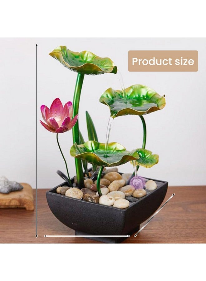 SUPVOX Supvox® Lotus Pond Tabletop Fountain Desk Decor Water Fountain USB-Powered Flowing Tabletop Fountain Relaxation Home Decor 10.6 inches Small Lotus Pond Gift Desk Decoration  - Image 2