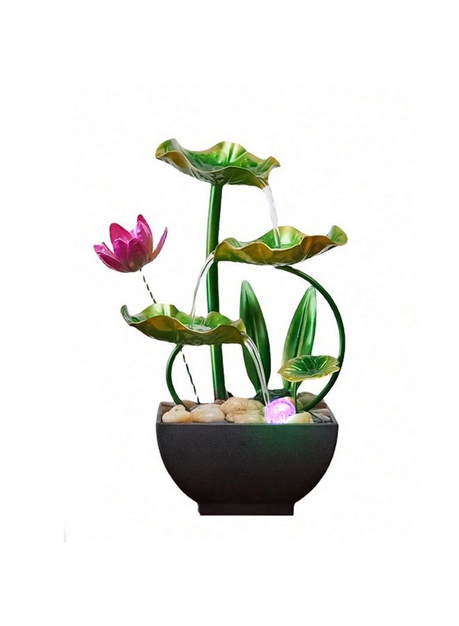 SUPVOX Supvox® Lotus Pond Tabletop Fountain Desk Decor Water Fountain USB-Powered Flowing Tabletop Fountain Relaxation Home Decor 10.6 inches Small Lotus Pond Gift Desk Decoration  - Image 1