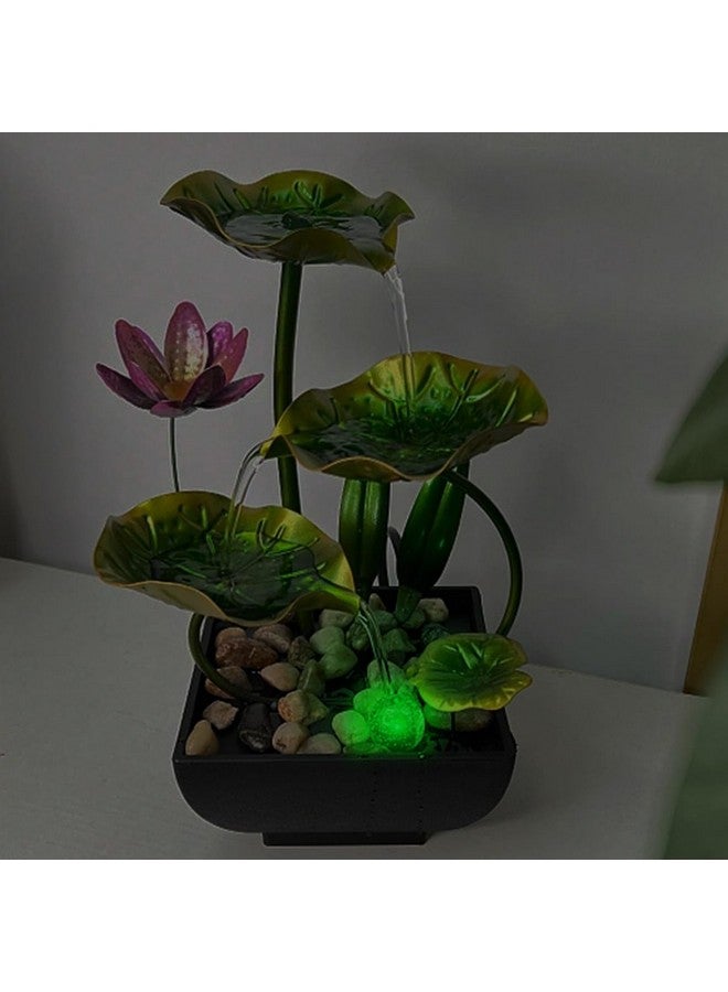 SUPVOX Supvox® Lotus Pond Tabletop Fountain Desk Decor Water Fountain USB-Powered Flowing Tabletop Fountain Relaxation Home Decor 10.6 inches Small Lotus Pond Gift Desk Decoration  - Image 4
