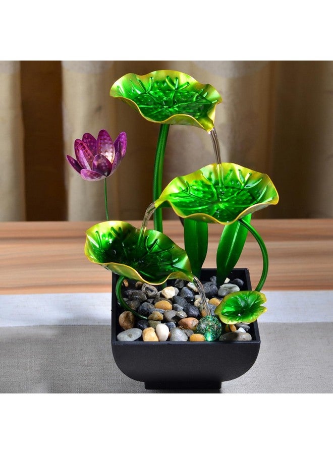 SUPVOX Supvox® Lotus Pond Tabletop Fountain Desk Decor Water Fountain USB-Powered Flowing Tabletop Fountain Relaxation Home Decor 10.6 inches Small Lotus Pond Gift Desk Decoration  - Image 5