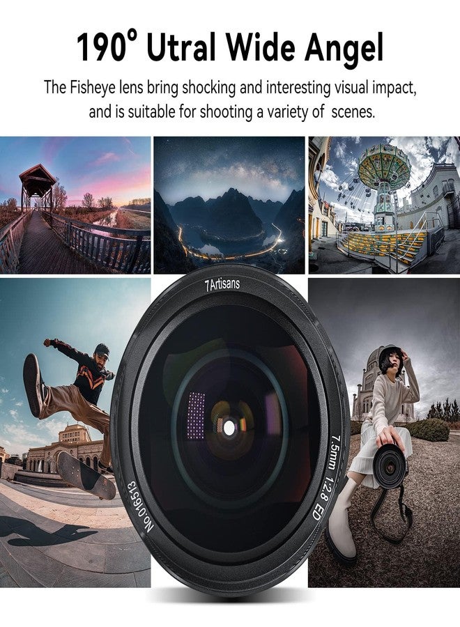 7artisans 7.5mm f2.8 Mark II APS-C Fisheye Wide Angle Manual Fixed Lens for Canon R Mount Mirrorless Cameras R RP R5 R6 - Image 2