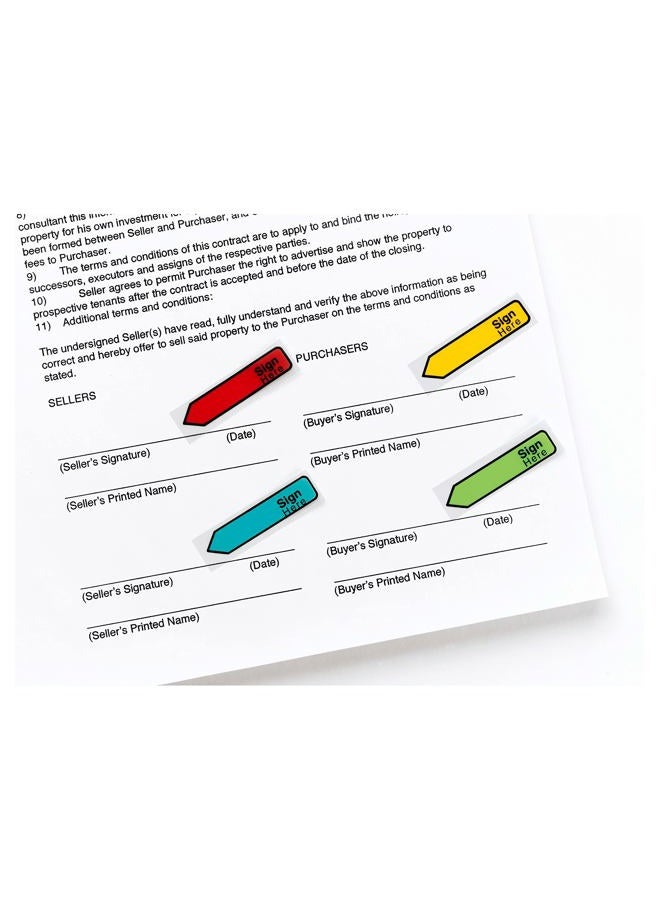 Post-It Printed Sticky Flags: 0.47 in. x 1.7 in. (Assorted with Black "SIGN HERE" printing) / 30-flags +4 dispensers - Image 5