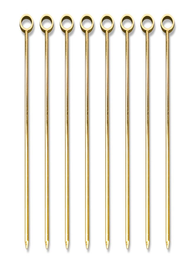 PuTwo Stainless Steel Metal Martini Picks, 4" Pack of 8 in Gold - Image 1