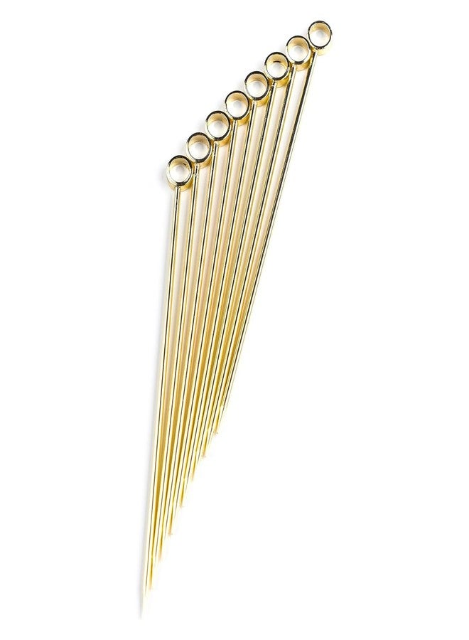 PuTwo Stainless Steel Metal Martini Picks, 4" Pack of 8 in Gold - Image 2