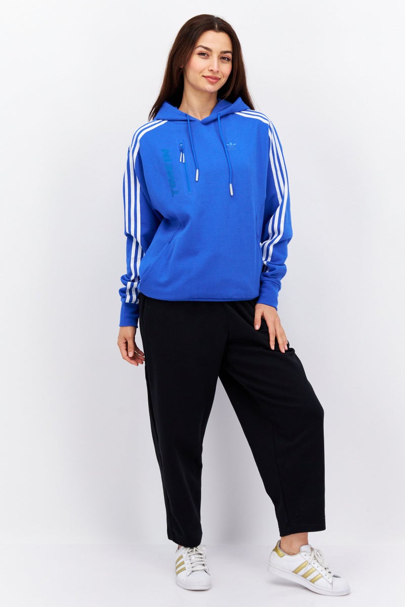 adidas Originals Women Sportswear Fit Long Sleeves Outdoor Hoodie, Blue  - Image 3