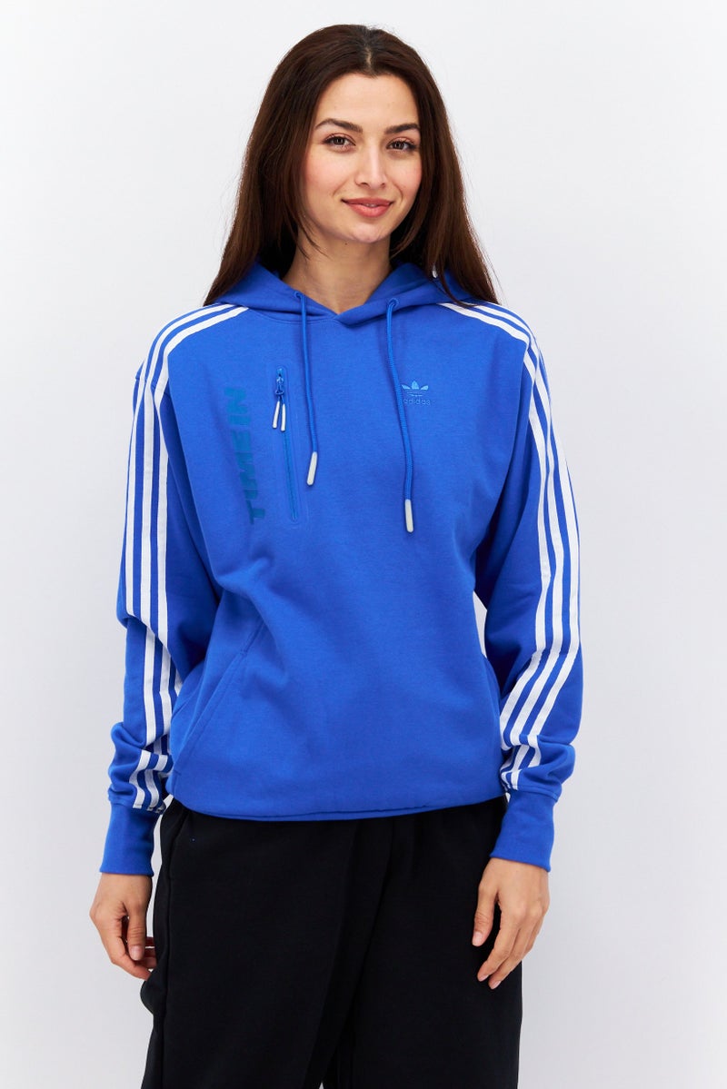 adidas Originals Women Sportswear Fit Long Sleeves Outdoor Hoodie, Blue  - Image 1