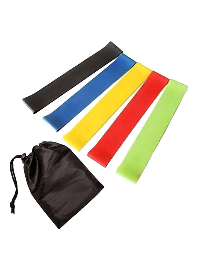 Generic 5-Piece Yoga Exercise Band Set With Storage Bag  - Image 1