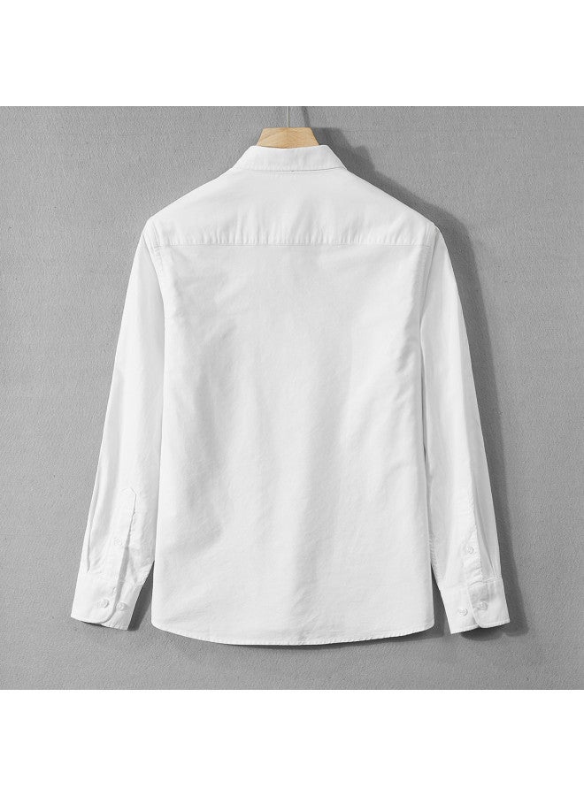 Fomoce spring Men's Turn-down Collar Solid Color Casual Slim-fit Soft Comfortable Breathable Long-sleeve Shirt - Image 4