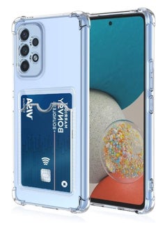 Generic Wallet Phone Case Slim Fit Card Slot Transparent Case Protective Soft Shockproof Case with Card Holder For Samsung Galaxy A52/A52s  - Image 1