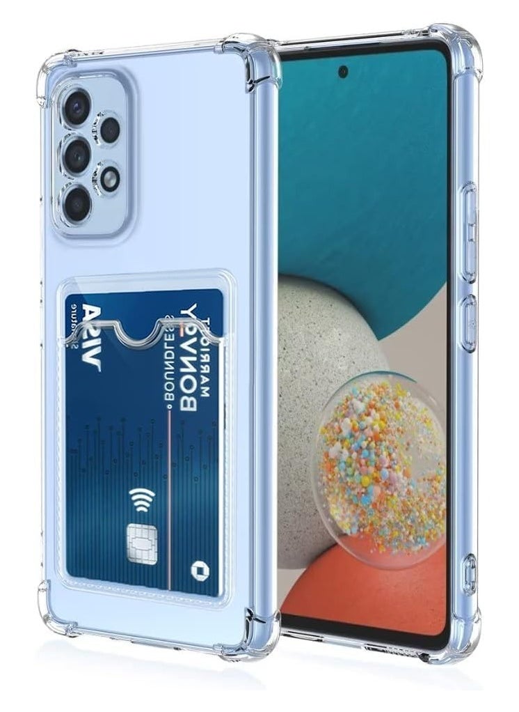 Generic - Wallet Phone Case Slim Fit Card Slot Transparent Case Protective Soft Shockproof Case with Card Holder For Samsung Galaxy A52/A52s - Image 1