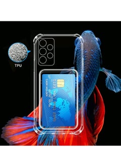 Generic Wallet Phone Case Slim Fit Card Slot Transparent Case Protective Soft Shockproof Case with Card Holder For Samsung Galaxy A52/A52s  - Image 4