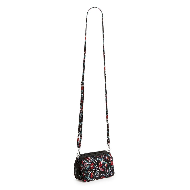 Vera Bradley Women's Cotton All in One Crossbody Purse With Rfid Protection, Perennials Noir, One Size - Image 4