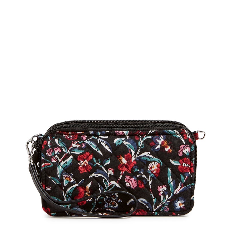Vera Bradley Women's Cotton All in One Crossbody Purse With Rfid Protection, Perennials Noir, One Size - Image 1