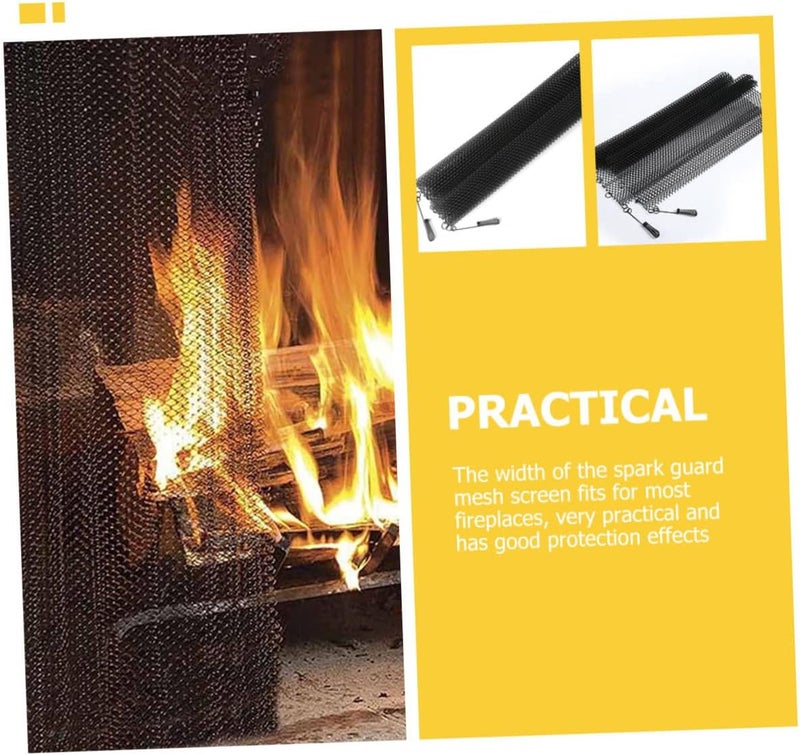 2Pcs Fireplace Mesh Screen Curtain Inhibiting Panels Easy to Fold Fireplace Accessory for Safety - Image 4