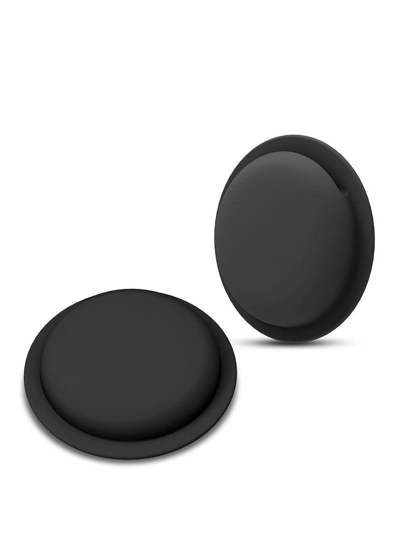 KASTWAVE AirTag Case, AirTag Holder, AirTag Accessories, Silicone Pasteable, Waterproof-Anti-Scratch Sticker AirTag Case, Air Tag Holder for Kids, for Apple Airtag, 2 Packs (Black) - Image 1