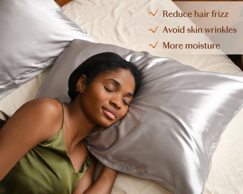 Yanibest King Size Satin Pillowcase Set of 2 - Silky Pillow Cases for Hair and Skin 20x36 Inches, Silk Pillowcase for Hair & Skin with Zipper, Exquisite Packaging for Women Men - Image 3