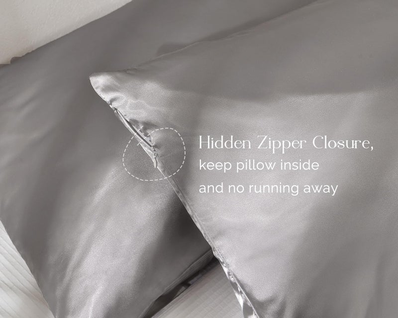 Yanibest King Size Satin Pillowcase Set of 2 - Silky Pillow Cases for Hair and Skin 20x36 Inches, Silk Pillowcase for Hair & Skin with Zipper, Exquisite Packaging for Women Men - Image 5