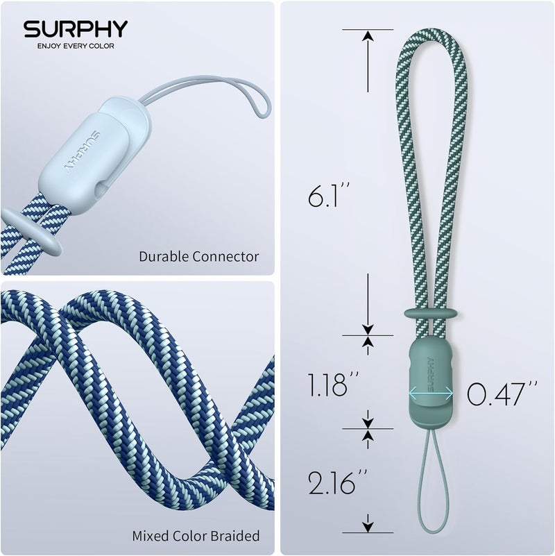 SURPHY 2 Pack Lanyard, Phone Strap, Adjustable with Two-Color Braided - Image 3