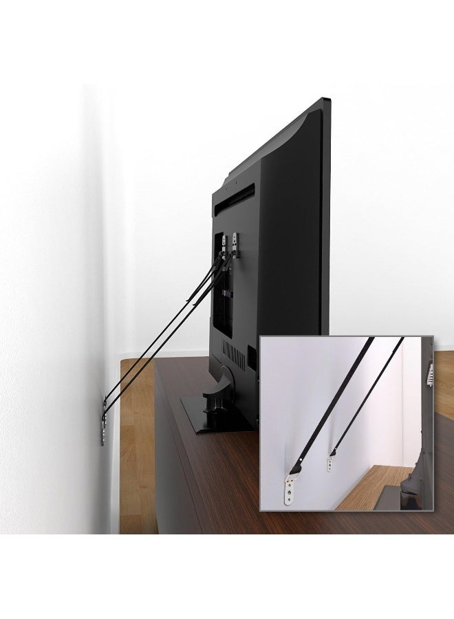 db أحزمة تلفاز معدنية من DB Baby Safety لحماية الأطفال - أحزمة مضادة للانقلاب للأثاث - حزام ثقيل لجميع شاشات التلفاز المسطحة/الأثاث - عبوة من 2 - Image 4