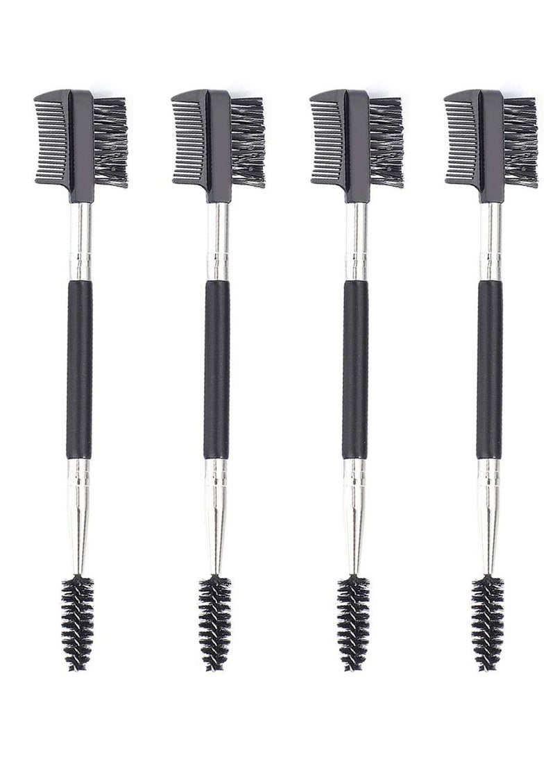 Bluejw Eyebrow Eyelash Shaper Comb and Brush Dual Double Head Makeup Grooming Tool for Women Girls Cosmetic Travel (Black) - Image 1
