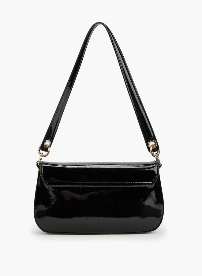 Flora Bella By Shoexpress Solid Shoulder Bag with Strap Handle and Flap Closure  - Image 2