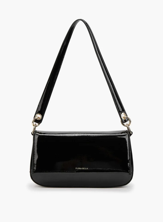 Flora Bella By Shoexpress Solid Shoulder Bag with Strap Handle and Flap Closure