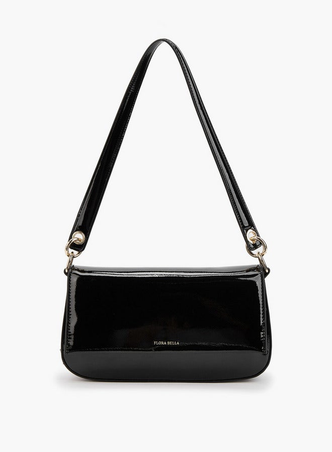 Flora Bella By Shoexpress Solid Shoulder Bag with Strap Handle and Flap Closure  - Image 1