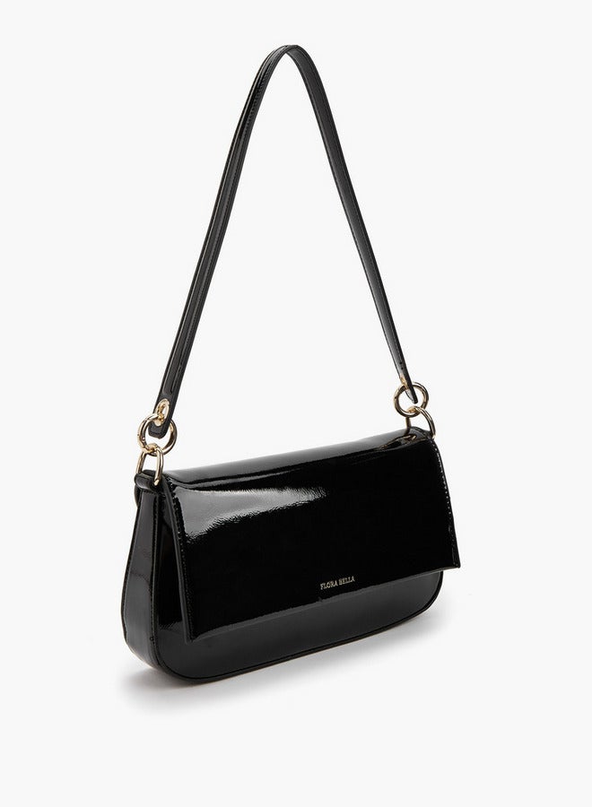 Flora Bella By Shoexpress Solid Shoulder Bag with Strap Handle and Flap Closure  - Image 3