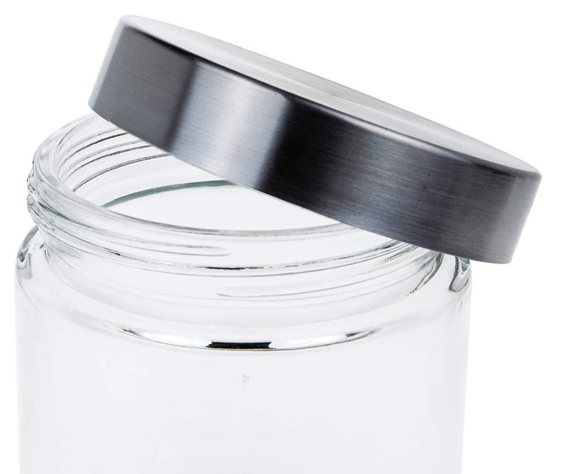 Lawei 6 Pack 27 Oz Clear Glass Jars with Stainless Steel Lids - Glass Food Canister Set Food Storage Jars for Cookie Rice Beans Pasta Snacks - Image 3