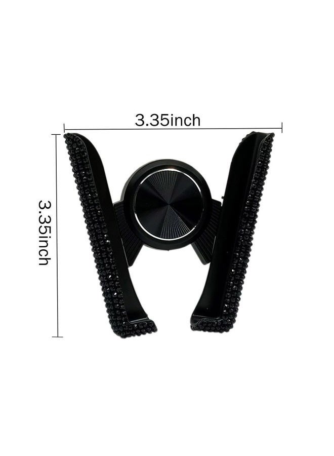 SUNCARACCL Bling Car Phone Holder, 360 Degrees Adjustable Crystal Auto Car Mount Phone Holder for Dashboard,Windshield and Air Vent (Black) - Image 4