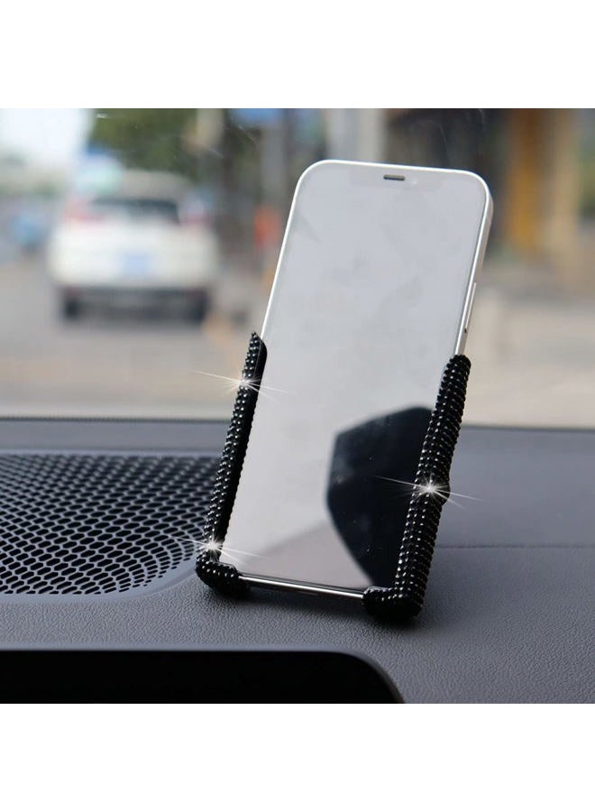 SUNCARACCL Bling Car Phone Holder, 360 Degrees Adjustable Crystal Auto Car Mount Phone Holder for Dashboard,Windshield and Air Vent (Black) - Image 3