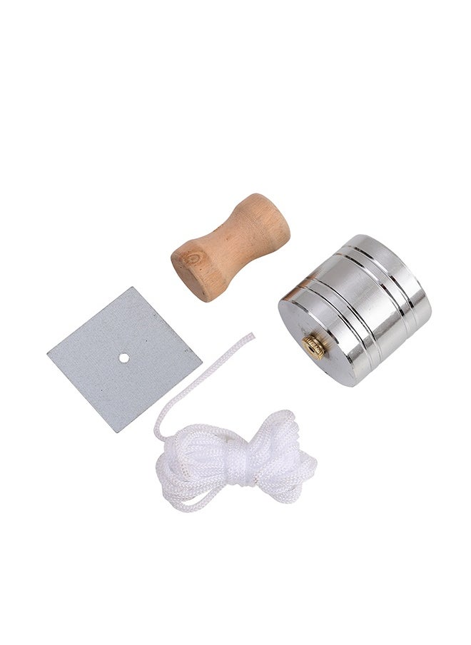 LAWAZIM Plumbing Bob with Wooden Nut Set - 400g - Plumb Line Tool with Strong Rope, Flat Plate, Cylindrical Metal Body, and Wooden Handle - for Construction, Masonry, Carpentry, and DIY Leveling Tasks  - Image 4