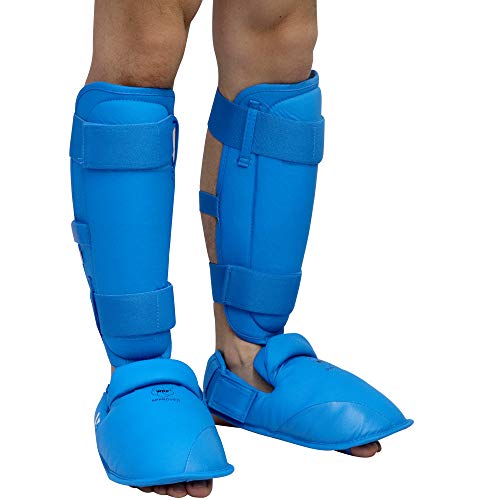 W WESING Wesing Karate Shin Instep Guard WKF Karate Shin Pad (Blue,S) - Image 2