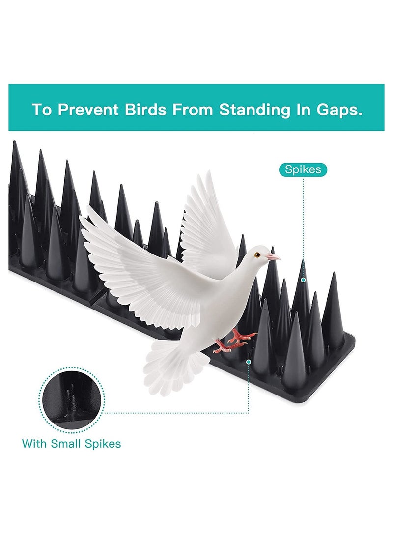SAPU 15 قطعة من أشواك الطيور، أشواك طاردة للطيور للطيور الصغيرة، الحمام، السناجب، القطط، الغربان، أشواك طاردة للطيور في الخارج لإبعاد الطيور، أشواك بلاستيكية مضادة للطيور لسياج الدرابزين والسقف. - Image 2