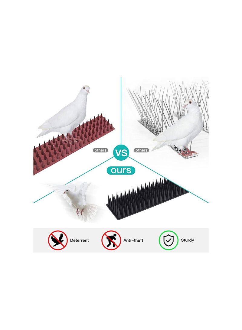 SAPU 15 قطعة من أشواك الطيور، أشواك طاردة للطيور للطيور الصغيرة، الحمام، السناجب، القطط، الغربان، أشواك طاردة للطيور في الخارج لإبعاد الطيور، أشواك بلاستيكية مضادة للطيور لسياج الدرابزين والسقف. - Image 3