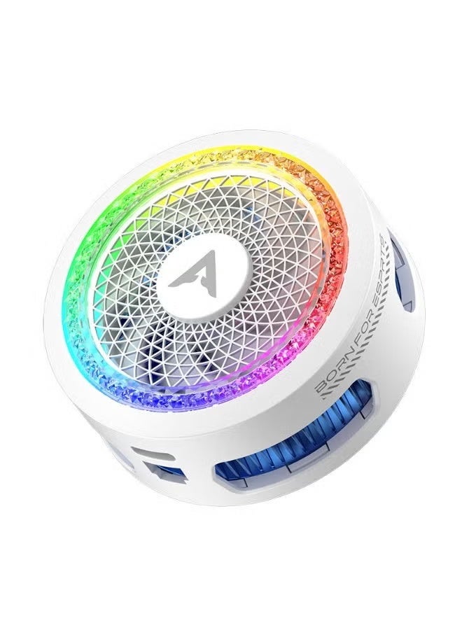 PIVA B3 Magnetic Phone Cooler 25W High Power Semiconductor Radiator with Detachable Back Clip, Smart Anti-Condensation Temperature Control RGB Cooling Fan for iPhone 15 14 13 Pro Max, iPad Tablet, Android Gaming Device, Prevent Overheating for PUBG Mobile - Rose White - Image 1
