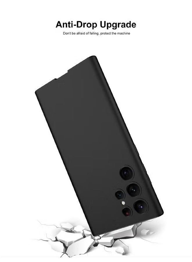TSYO For Samsung Galaxy S23 Ultra Case, Slim Liquid Silicone Skin Feeling, Shockproof Drop Proof Protective Cover, Anti Yellowing, Anti Scratch Case Cover for Samsung S23 Ultra, Black - Image 2