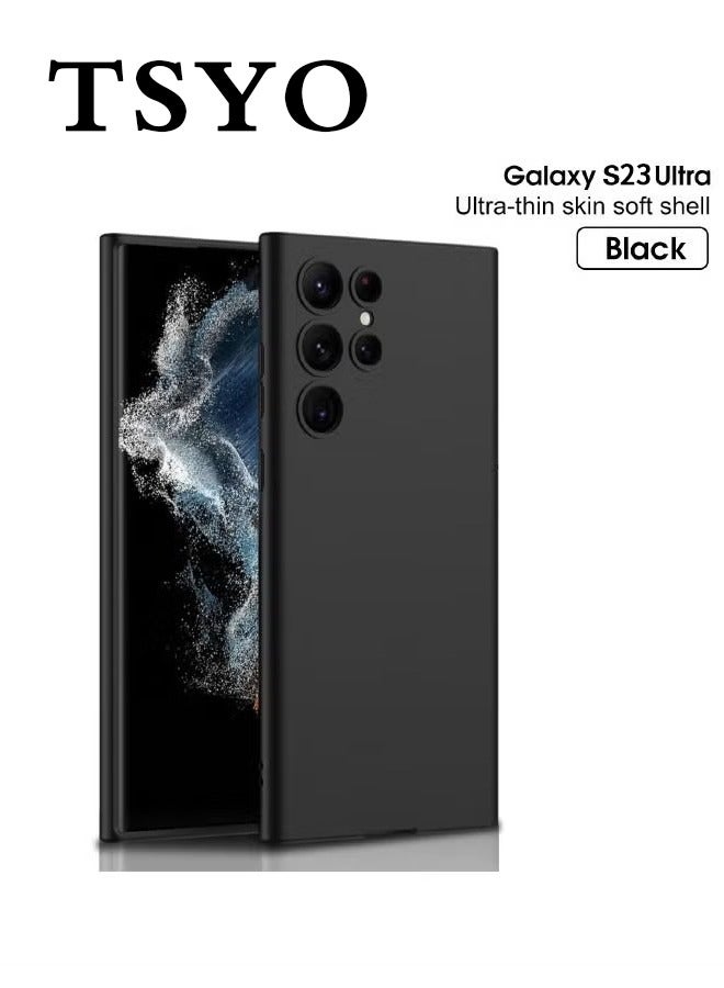 TSYO For Samsung Galaxy S23 Ultra Case, Slim Liquid Silicone Skin Feeling, Shockproof Drop Proof Protective Cover, Anti Yellowing, Anti Scratch Case Cover for Samsung S23 Ultra, Black - Image 1