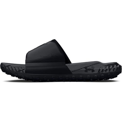 Under Armour Unisex Project Rock 3 Slides, (001) Black/Black/Pitch Gray, 8, US - Image 1