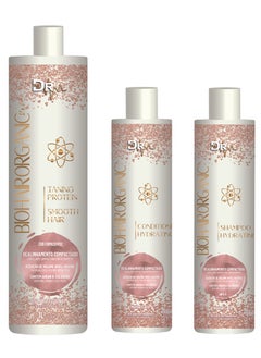 Biohair Organic Hair Smoothing Set with Brazilian Tanino Technology Protein 1 kg and Protein After Care Shampoo and Conditioner 300 ml