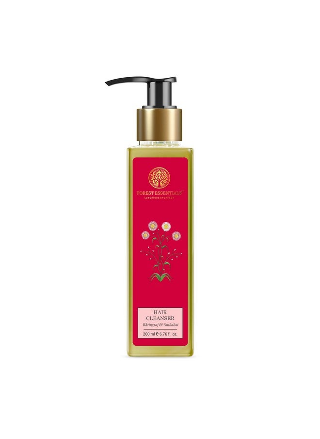Forest Essentials Hair Cleanser Bhringraj & Shikakai|Ayurvedic Natural Anti Dandruff Shampoo|Reduces Hair Fall And Dandruff|Controls Hair Thinning|Sulphate & Paraben Free, 200 Grams  - Image 1