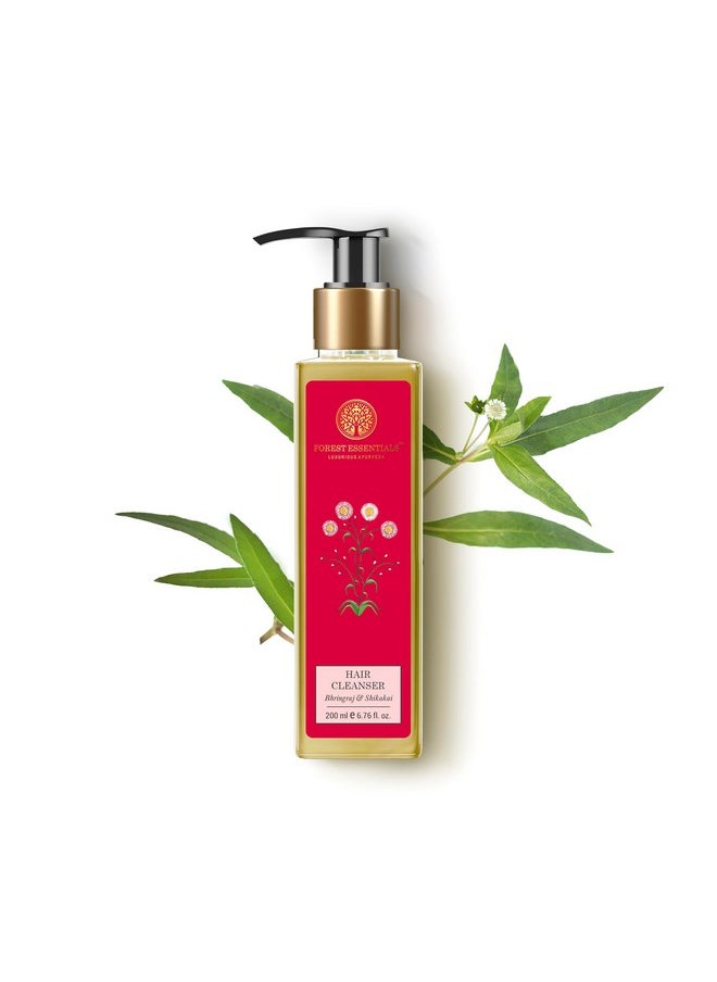 Forest Essentials Hair Cleanser Bhringraj & Shikakai|Ayurvedic Natural Anti Dandruff Shampoo|Reduces Hair Fall And Dandruff|Controls Hair Thinning|Sulphate & Paraben Free, 200 Grams  - Image 2