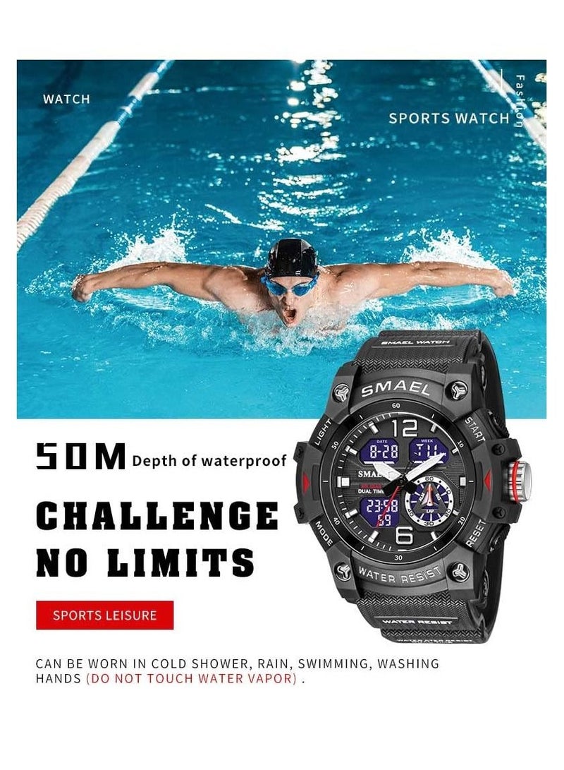 SMAEL Outdoor Sports Digital Watch Wristwatch LED Stopwatch Waterproof - Image 4