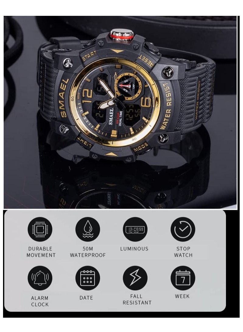 SMAEL Outdoor Sports Digital Watch Wristwatch LED Stopwatch Waterproof - Image 3