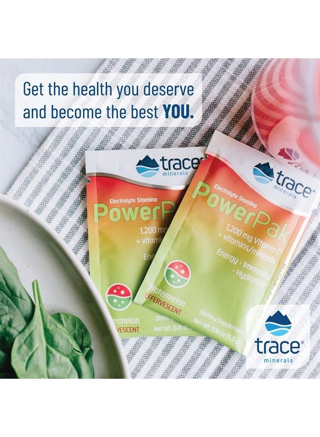 Trace Minerals Electrolyte Stamina Power Pak | 1200 mg Vitamin C | Non-GMO | Lemon Lime, Orange Blast, and Acai Berry | 30 Packets Variety (Pack of 3) - Image 2